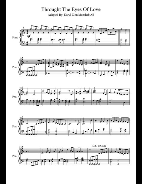 Through The Eyes Of Love sheet music download free in PDF or MIDI