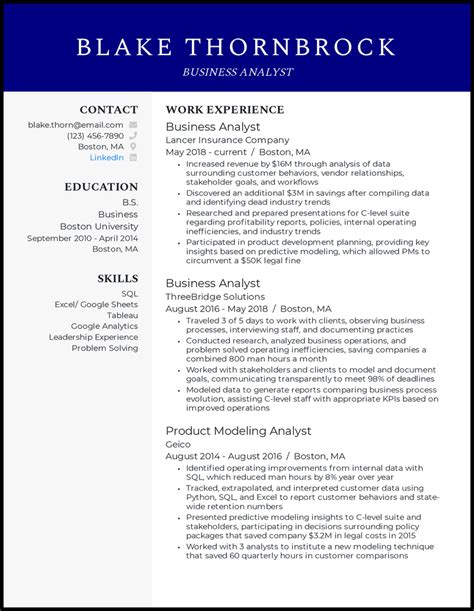 7 Business Analyst (BA) Resume Samples for 2022 (2022)