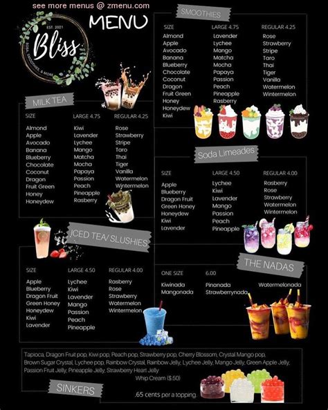 Online Menu of Bliss Restaurant, Katy, Texas, 77494 - Zmenu