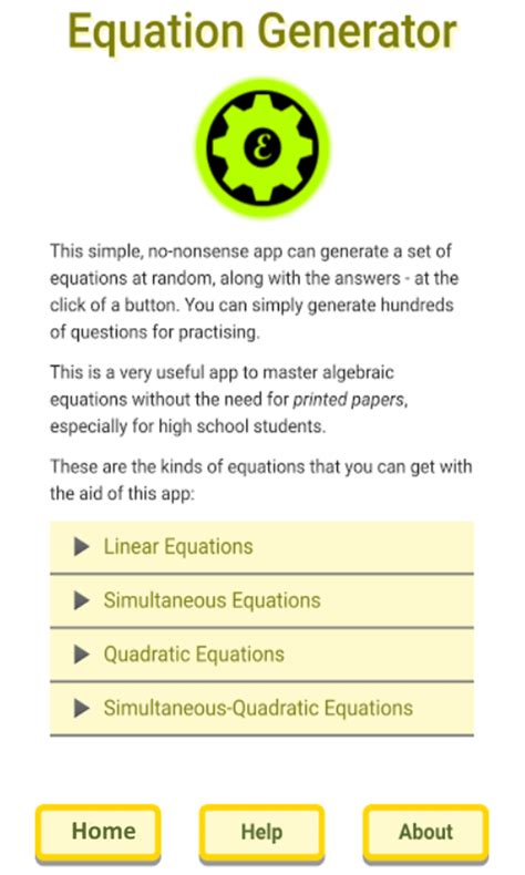 Algebra - Equation Generator APK for Android - Download