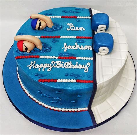 Swimming Birthday Cake | Swimming cake, Pool cake, Swimming pool cake