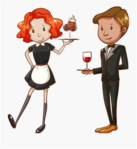 #waiter #girl #boy #couple #freetoedit #귀여운 #picsart - Waiter And Waitress Clipart , Free ...