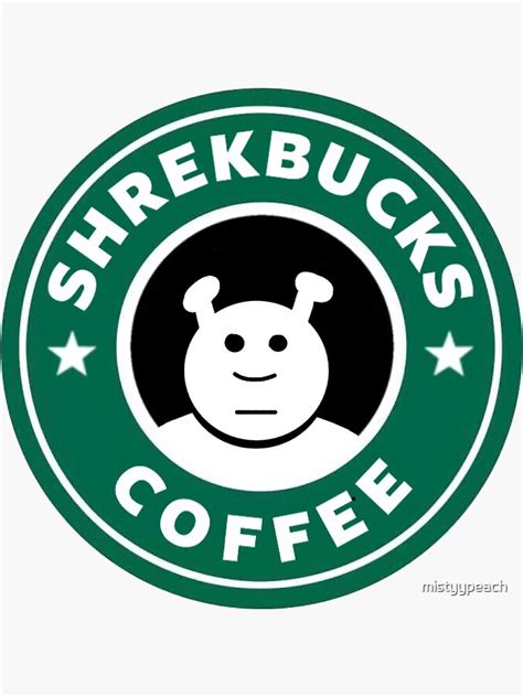 "Shrekbucks Funny Starbucks Parody" Sticker for Sale by mistyypeach | Redbubble