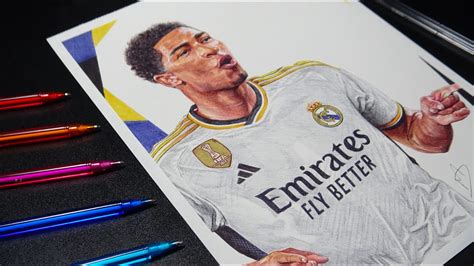 Drawing Jude Bellingham (Real Madrid) Ballpoint Pen | DeMoose Art - YouTube