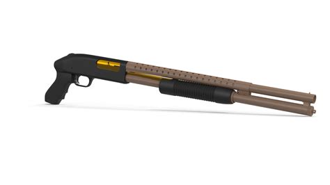 Brown Gold Pump Action Shotgun Model - TurboSquid 2138054