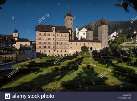 Download this stock image: Brig Valais Switzerland Stockalperschloss September 2019 The ...