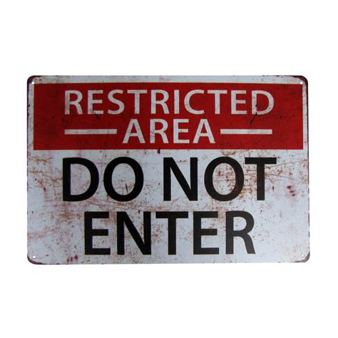 TreasureGurus Do Not Enter Restricted Area Vintage Metal Signs ...