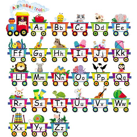 Buy Alphabet Train Bulletin Board Set Animals Alphabet Cards Classroom ...