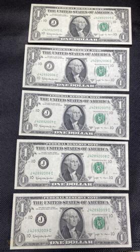 (16) Sequential 1963-B $1 One Dollar Bill Federal Reserve Note Barr ...