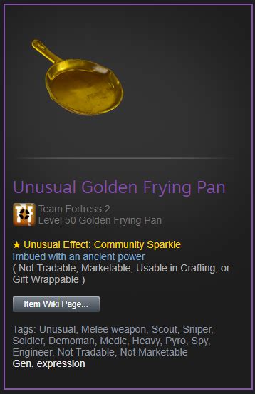 Unusual Golden Frying Pan found - Team Fortress 2 Discussions ...