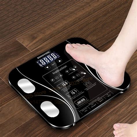 English Weighing Smart Bathroom Weight Scales Household Body Fat bmi ...