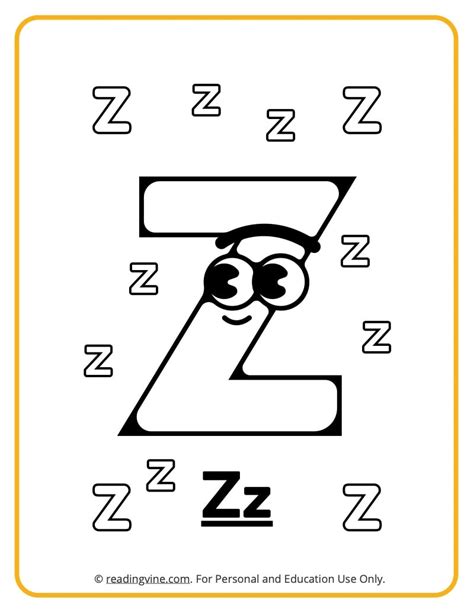 Letter Z Coloring Pages