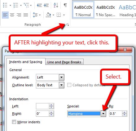 Hanging indent on microsfot word for mac - wiibopqe