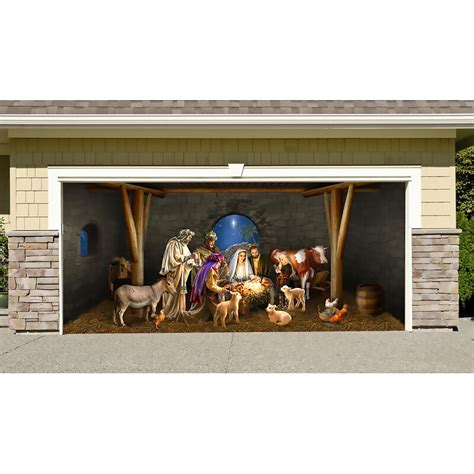 The Holiday Aisle® Outdoor Nativity Scene Christmas Holiday Home Garage ...