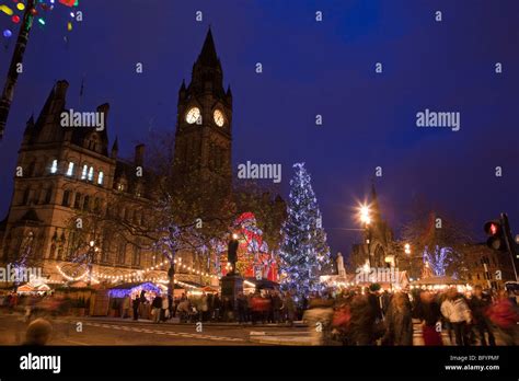 UK, England, Manchester, Albert Square, Continental Christmas Market in ...