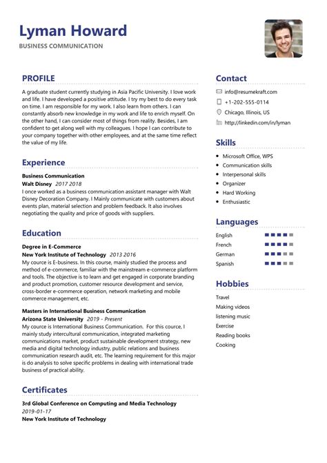 Communication Resume Ideas