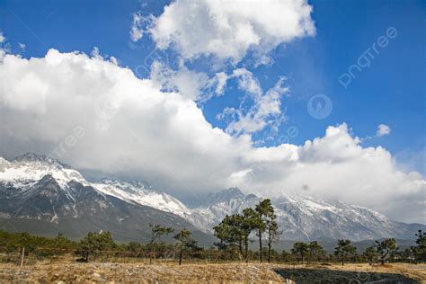 Natural Scenery Mountains And Clouds Photography Map Background And ...