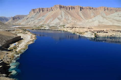 Band-e-amir lake, located in c. afghanistan's bamyan province, has ...