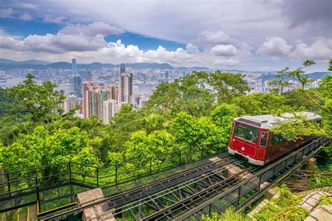 Victoria Peak Tram and Hong Kong city skyline in China 1310063 Stock ...