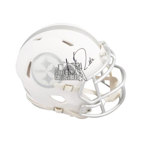 Mason Rudolph Autographed Pittsburgh Steelers Ice Mini Football Helmet ...