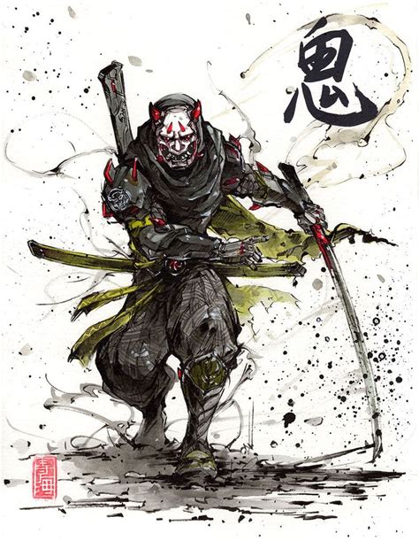 Demon Samurai Genji by MyCKs Oni Samurai, Urban Samurai, Samurai Tattoo, Samurai Warrior ...