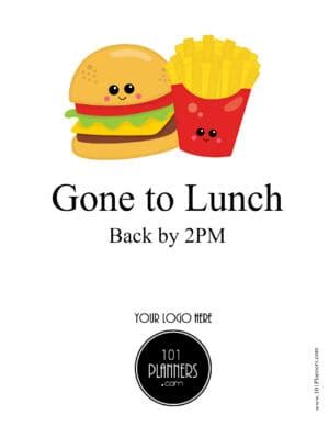 FREE Editable and Printable Out to Lunch Sign | Instant Download