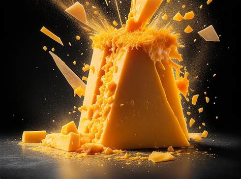 Premium AI Image | Cheddar cheese explosion