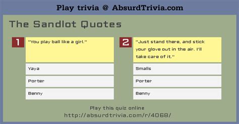 Trivia Quiz : The Sandlot Quotes