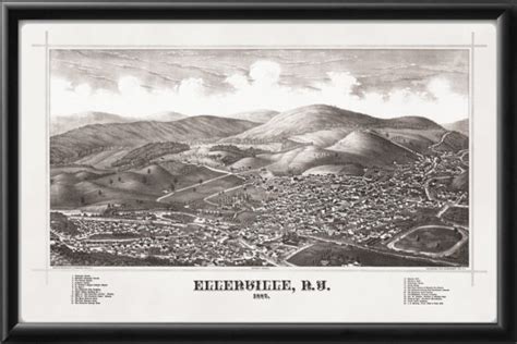 Ellenville NY 1887 Restored Map | Vintage City Maps