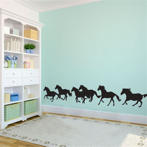 Running Horses Large Animal Wall Decal Wall Decal Custom Vinyl Art ...