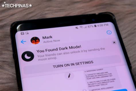 How To Turn On Facebook Messenger Dark Mode - Step by Step Guide - TechPinas