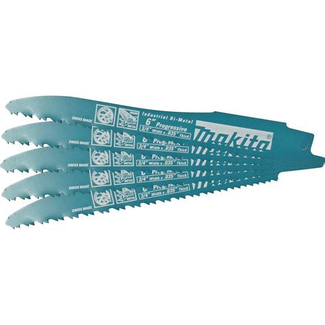 Makita 6 in. Progressive Cordless Reciprocating Saw Blade (5-Pack)-723082-A-5 - The Home Depot