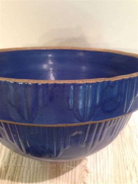 Vintage Large Cornflower Blue Ceramic Mixing Bowl; Vintage Blue ...