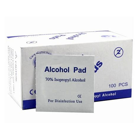 Portable 100pcs Alcohol Swab Pads Prep Wipes Antiseptic Cleanser Cleaning Alcohol Wipes ...