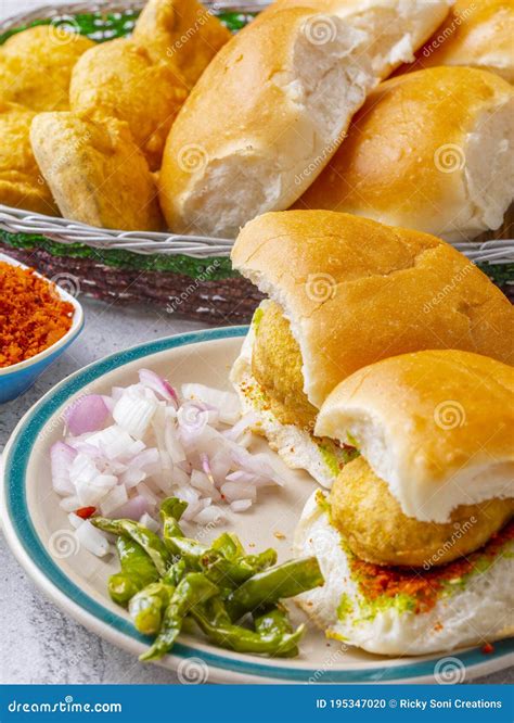 Indian Famous Street Food Vada Pav is a Vegetarian Fast Food Dish from ...