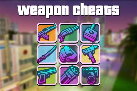 Weapon cheat codes for GTA Vice City Definitive Edition