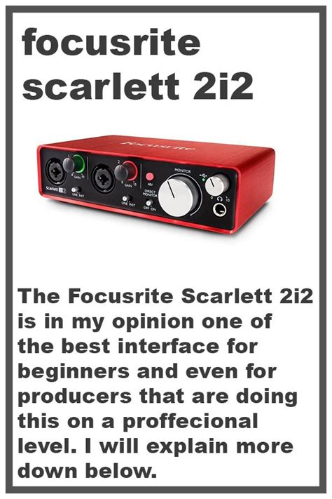 Focusrite Scarlett 2i2 in 2020 | Filmmaking gear, Interface, Home recording studio setup