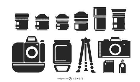 Camera Elements Silhouette Pack Vector Download