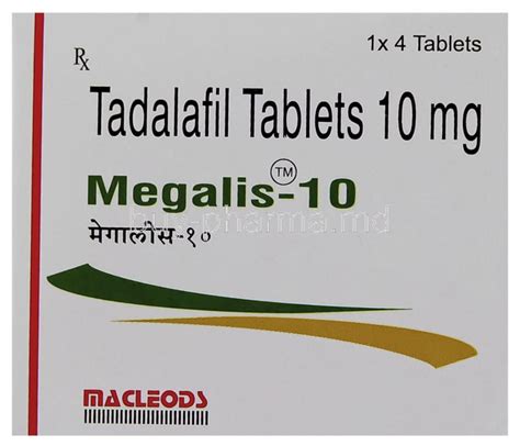 Buy Megalis 20 Mg 10mg Tablet (Tadalafil)