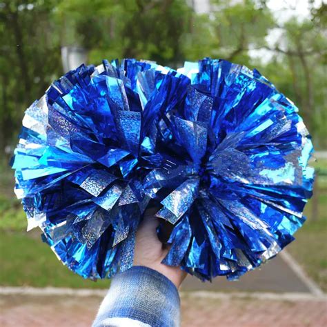 12pcs Professional Competition Cheerleader Pom School Exercises Blue ...