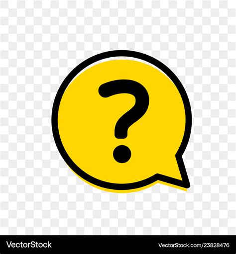 Question mark in yellow bubble faq mark Royalty Free Vector