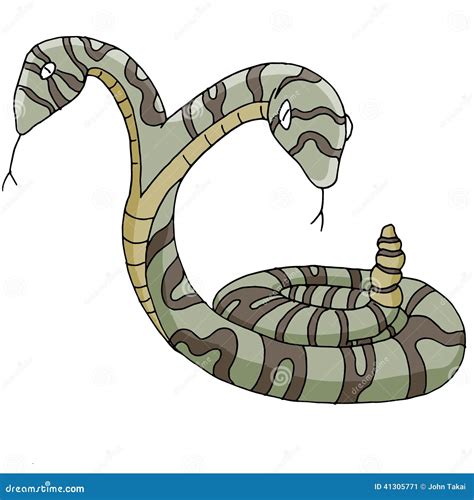 Two Headed Snake Cartoon Vector | CartoonDealer.com #21344141