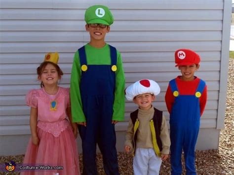 Mario, Luigi, Toad, and Princess Peach | Matching Sibling Costumes For ...