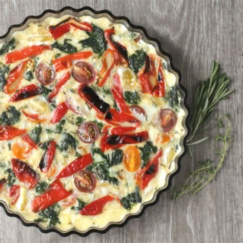 Egg White Quiche with Vegetables - Healthy Crustless Quiche Recipe