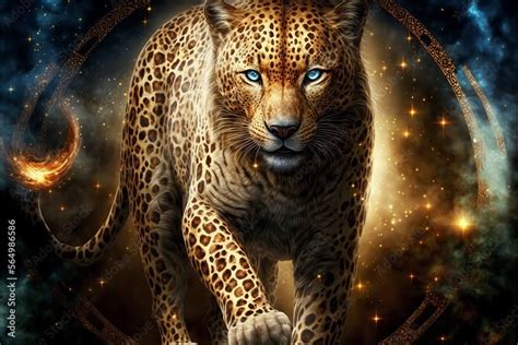 Powerful Epic Legendary Leopard Jaguar in Universe. Spiritual Animal ...