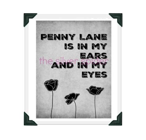 Items similar to Penny Lane Lyrics Typography Art Print - Beatles ...