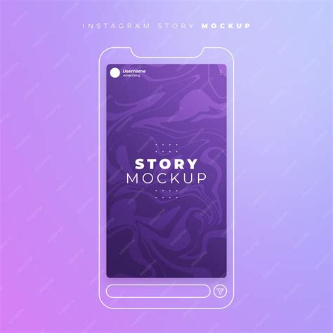 Premium PSD | Instagram story mockup with linear effect