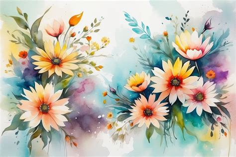 Floral Spary Watercolor Art Free Stock Photo - Public Domain Pictures
