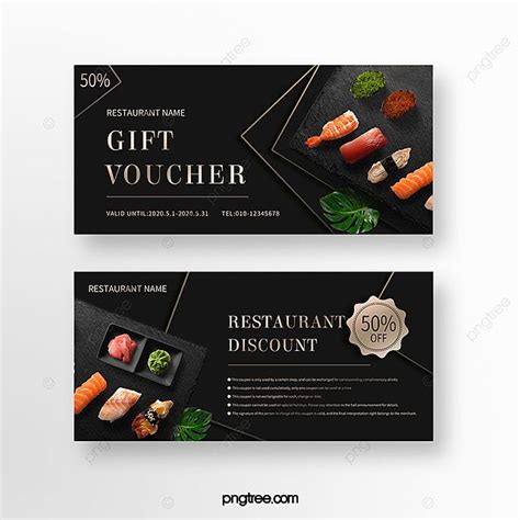 Atmospheric Black Restaurant Coupon Template Download on Pngtree ...