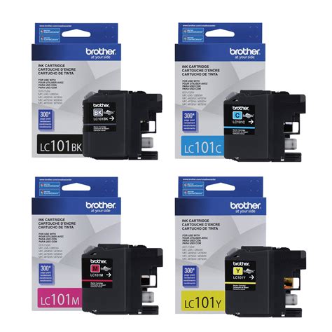 Brother LC101 Original Ink Cartridge Combo BK/C/M/Y at InkJetSuperStore